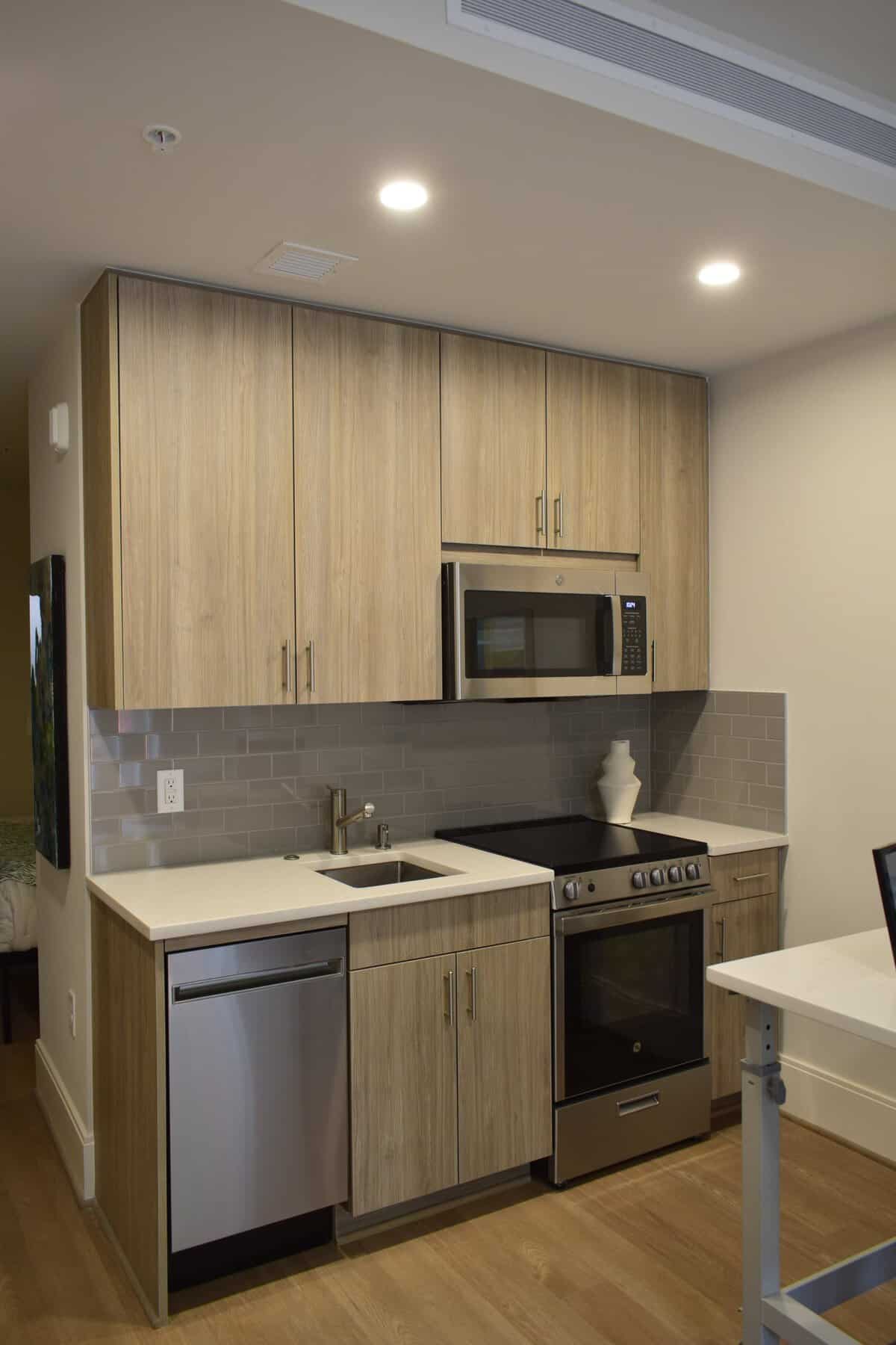 Kitchen cabinetry with a clean, even finish