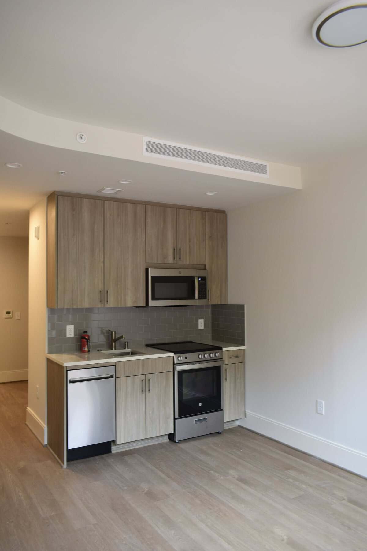 Kitchenette cabinets with a smooth, durable finish